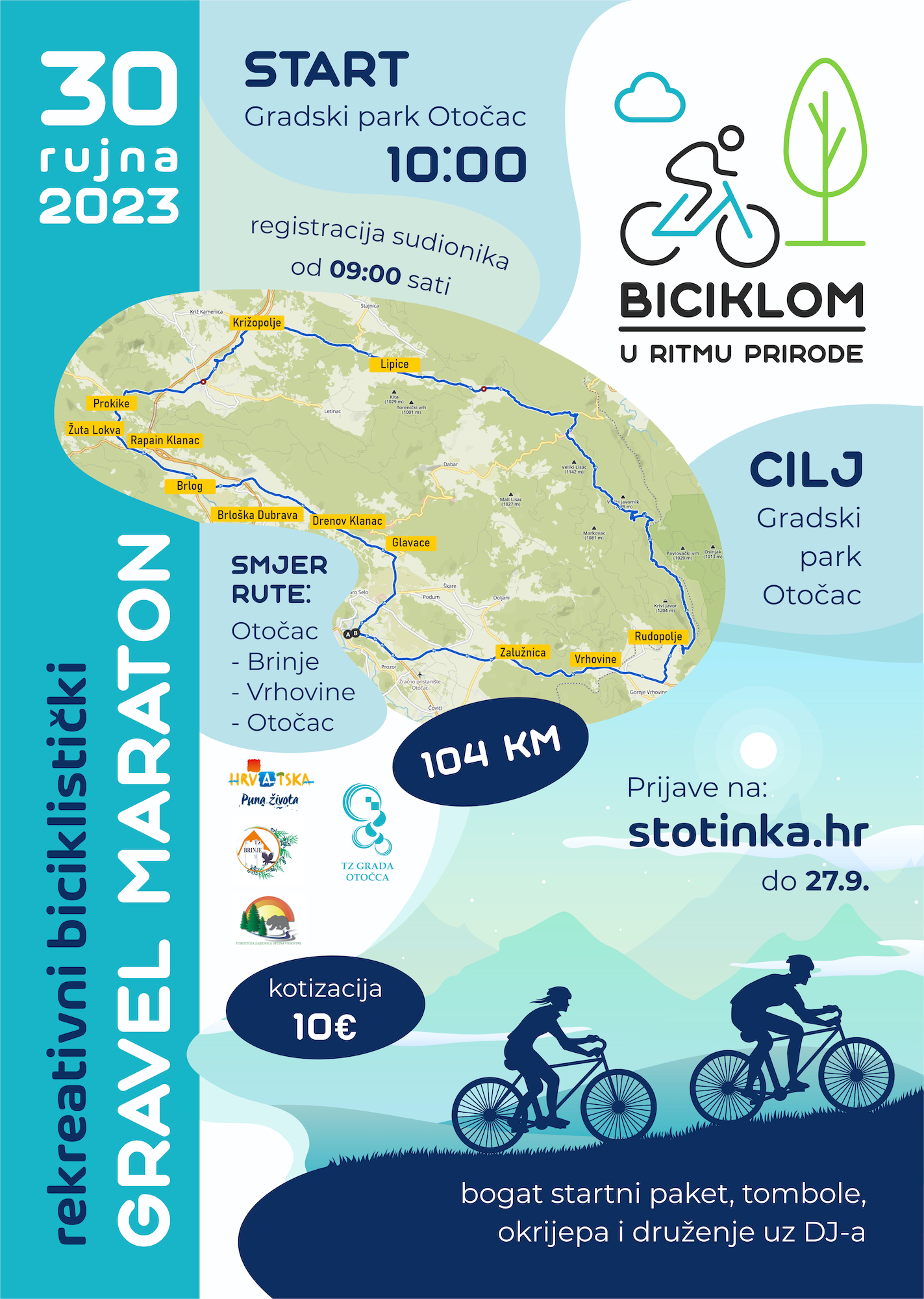 Biciklom u ritmu prirode kroz Otočac, Brinje i Vrhovine – poziv na rekreativni biciklistički gravel maraton dug preko 100 km