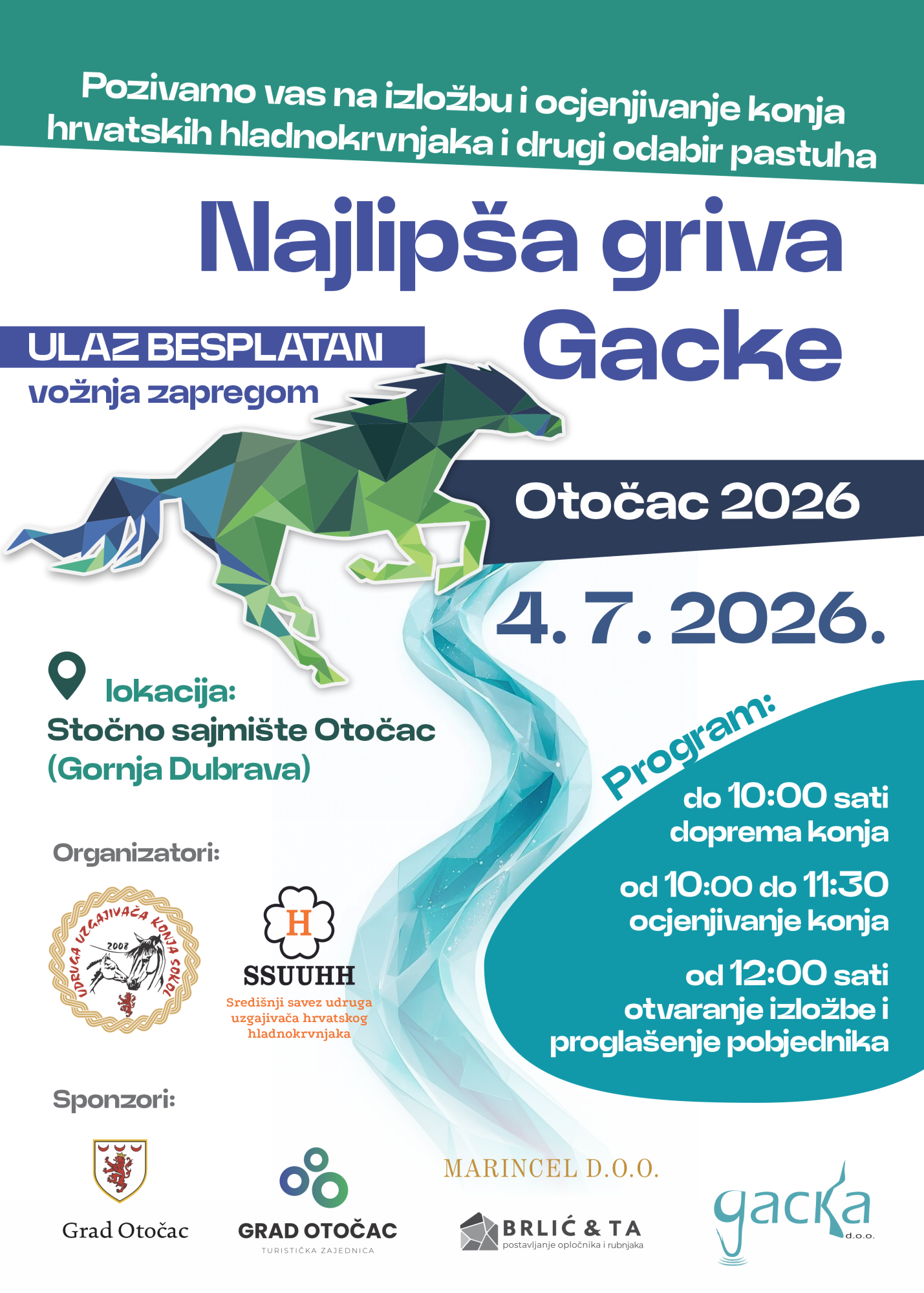 Otočac domaćin izložbe hrvatskih hladnokrvnjaka i odabira pastuha „Najlipša griva Gacke“