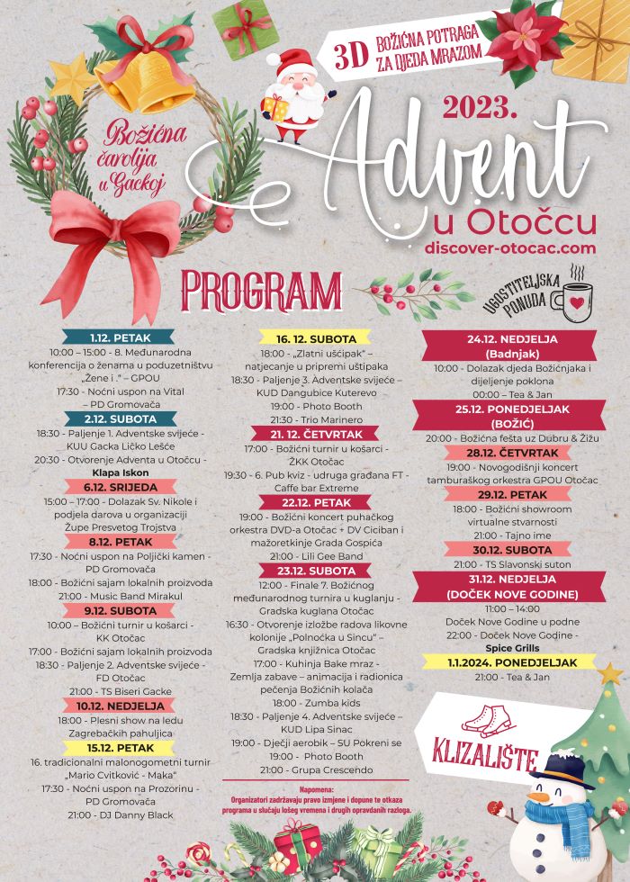 Nikad bogatiji program Adventa u Otočcu Mnoštvo sadržaja za djecu i odrasle